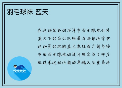 羽毛球袜 蓝天